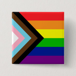 Pride Flag Reboot - trans en POC inclusief Vierkante Button 5,1 Cm