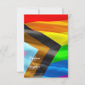 Pride Flag Typografie Huwelijks RSVP QR Code Kaart (Voorkant)