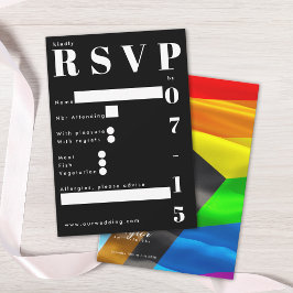 Pride Flag Typografie Trouwdag Traditioneel RSVP Kaartje