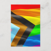 Pride Flag Typografie Zwarte Trouw QR Code Informatiekaartje (Voorkant)