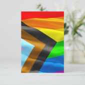 Pride Flag Typografie Zwarte Trouw QR Code Informatiekaartje (Staand voorkant)