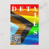 Pride Flag Typografie Zwarte Trouw QR Code Informatiekaartje (Achterkant)