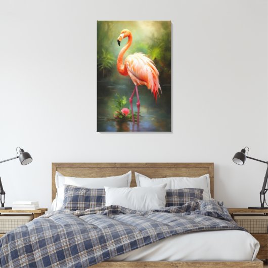 Pride Flamingo Canvas Afdruk (Insitu (Slaapkamer))