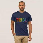 PRIDE Floral Rainbow Text LGBTQ+ T-shirt (Voorkant volledig)