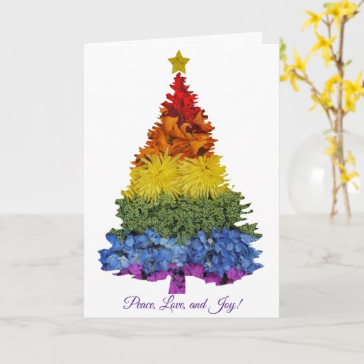 Pride Flowers kerstboomfeestdag Kaart groet (Gele Bloem)