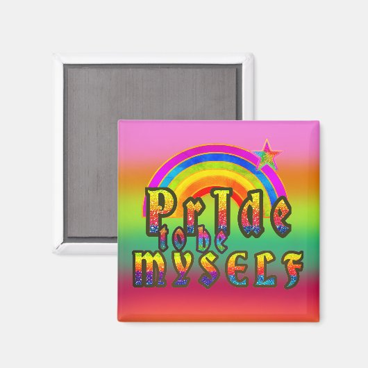 Pride Gay Lesbian Equality Happy Rainbow Star Magneet (Voorkant / Achterkant)
