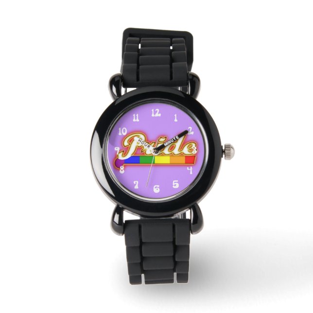 Pride Gay Pride Ggloed Pride Horloge (Voorkant)