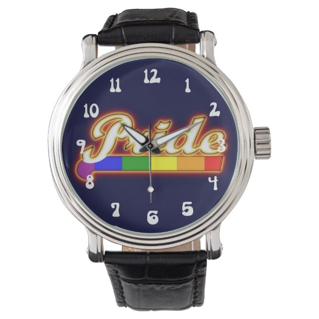 Pride Gay Pride Ggloed Pride Horloge (Voorkant)