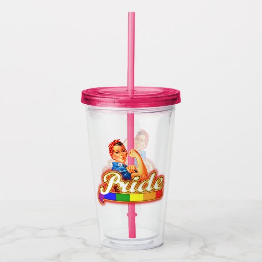 Pride Gay Pride Glowing Pride We Can Do It Acryl Drinkbeker (Voorkant)
