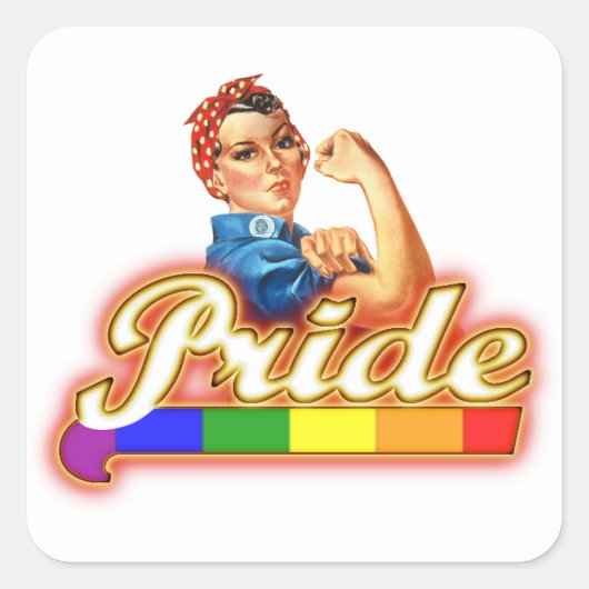 Pride Gay Pride Glowing Pride We Can Do It Vierkante Sticker (Voorkant)