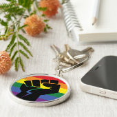 Pride Gay Pride Rise omhoog Sleutelhanger (Zijkant)