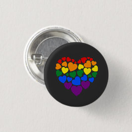 Pride- gay rainbow kleurhart voor liefde b ronde button 3,2 cm
