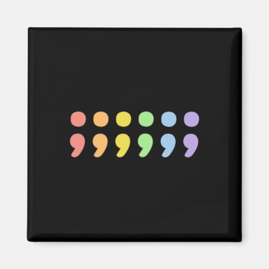 Pride Geestelijke Gezondheid Semicolon LGBTQIA+ LG Magneet (Voorkant)