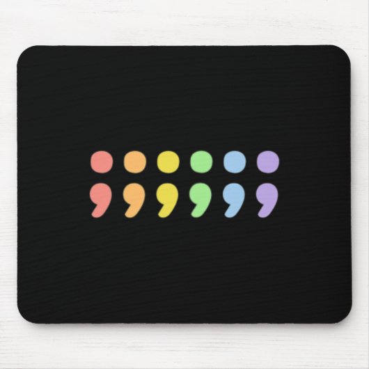 Pride Geestelijke Gezondheid Semicolon LGBTQIA+ LG Muismat (Voorkant)