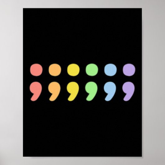Pride Geestelijke Gezondheid Semicolon LGBTQIA+ LG Poster (Voorkant)