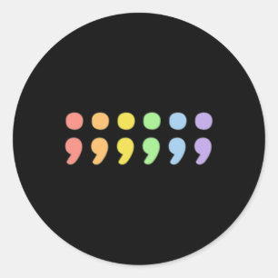 Pride Geestelijke Gezondheid Semicolon LGBTQIA+ LG Ronde Sticker