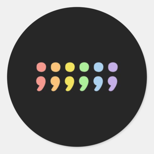Pride Geestelijke Gezondheid Semicolon LGBTQIA+ LG Ronde Sticker (Voorkant)