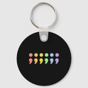 Pride Geestelijke Gezondheid Semicolon LGBTQIA+ LG Sleutelhanger