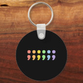 Pride Geestelijke Gezondheid Semicolon LGBTQIA+ LG Sleutelhanger (Voorkant)