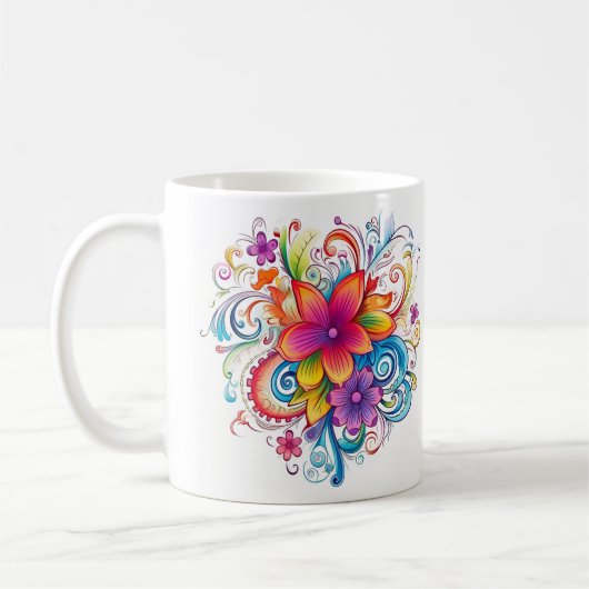 Pride geïnspireerde Floral Mok (Links)