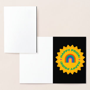 Pride. Gelukkig trots. Kieliefde, regenboogkleur Folie Kaarten