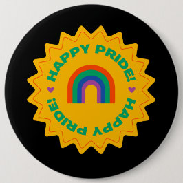 Pride. Gelukkig trots. Kieliefde, regenboogkleur Ronde Button 6,0 Cm