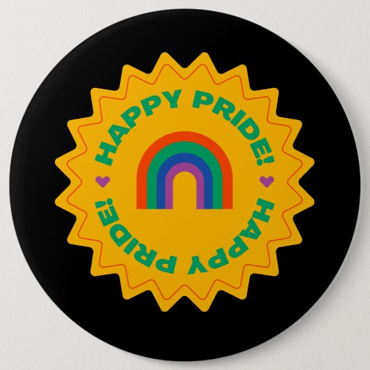 Pride. Gelukkig trots. Kieliefde, regenboogkleur Ronde Button 6,0 Cm (Voorkant)