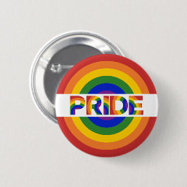 PRIDE Geometric Rainbow Bullseye Ronde Button 5,7 Cm