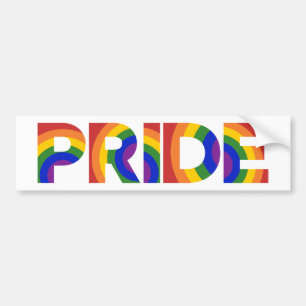 Pride Geometrische regenboogtekst Bumpersticker