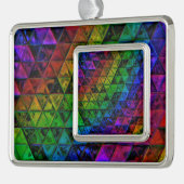 Pride Glas Verzilverd Omlijst Ornament (Links)