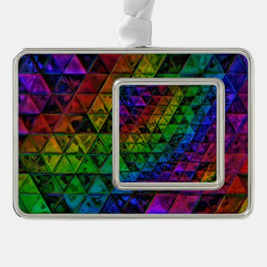 Pride Glas Verzilverd Omlijst Ornament (Voorkant)