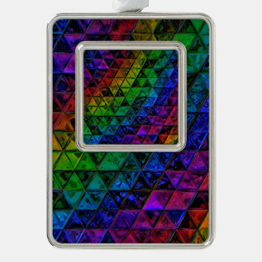Pride Glas Verzilverd Omlijst Ornament (Voorkant)