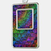 Pride Glas Verzilverd Omlijst Ornament (Links)