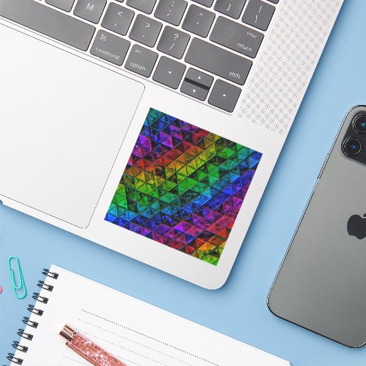 Pride Glass Sticker (Laptop met iPhone)