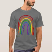 Pride Glitter Handgetekende regenboog T-shirt (Voorkant)