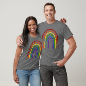 Pride Glitter Handgetekende regenboog T-shirt (Unisex)