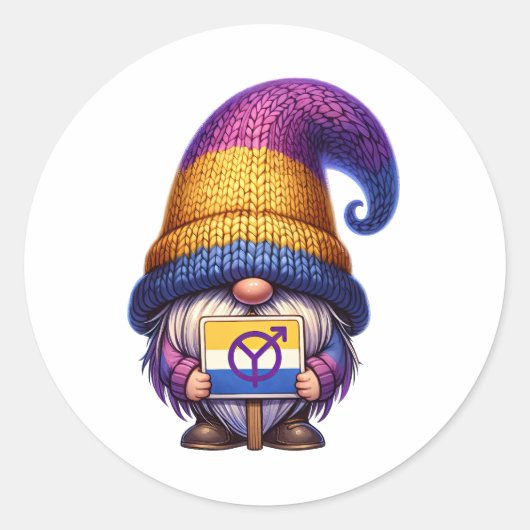 Pride Gnoom-teken Ronde Sticker (Voorkant)