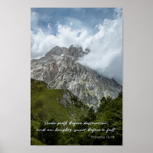 Pride goeth before destruction Proverbs Quote Poster (Voorkant)