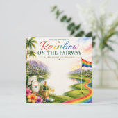 Pride Golf Regenboog op de Fairway Viering Kaart (Staand voorkant)