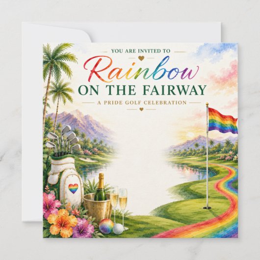 Pride Golf Regenboog op de Fairway Viering Kaart (Voorkant)