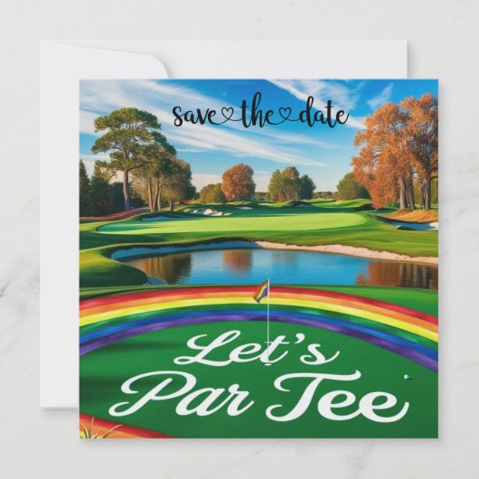 Pride golfbaan toernooi voor golfers save the date (Voorkant)