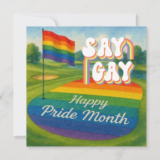 Pride golfbaan toernooi voor golfers save the date (Voorkant)