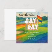 Pride golfbaan toernooi voor golfers save the date (Voorkant / Achterkant)