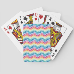 Pride Golvende Regenboog Strepen Patroon Zomer Pokerkaarten