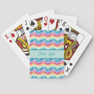 Pride Golvende Regenboog Strepen Patroon Zomer Pokerkaarten