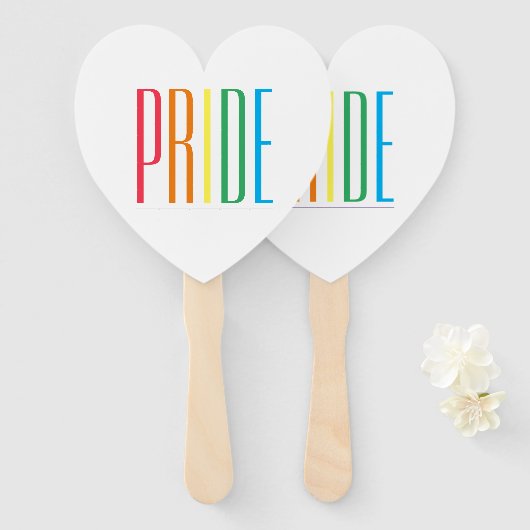 PRIDE Hart Vorm Hand Fans Handwaaier (Voorkant en achterkant)