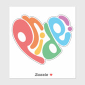 "Pride" hartvormige typografie ontwerp Sticker (Vel)