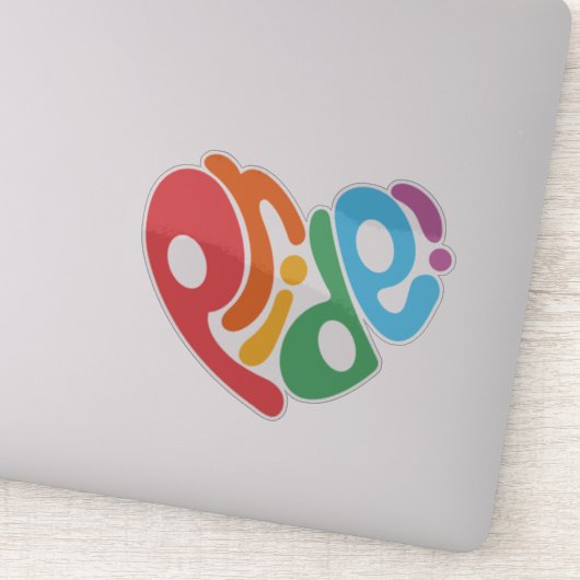 "Pride" hartvormige typografie ontwerp Sticker (Detail)