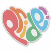 "Pride" hartvormige typografie ontwerp Sticker (Voorkant)