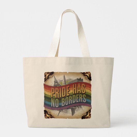 Pride Has No Borders Classic Canvas tas LGBTQ (Achterkant)